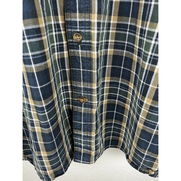 Carhartt 2XL Blue Green Brown Plaid Cotton Long Sleeve Button Down Shirt - Picture 4 of 7